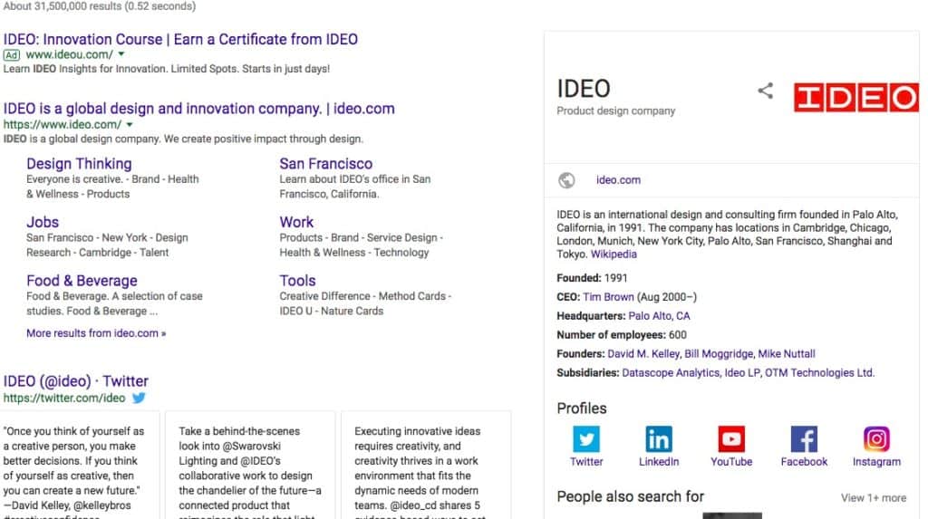 Google Brand Score by IDEO